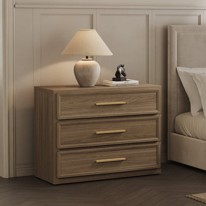 Crescent Nightstand, 3 Drawers