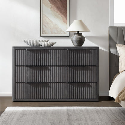 Cas 6 Drawers Dresser and 3 Drawers Nightstands Set for Bedroom