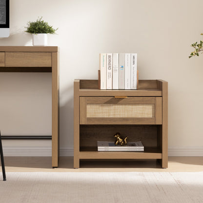 Savanna Rattan Nightstand with Drawer