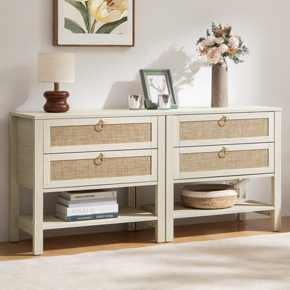 Terra 4 Doors Sideboard and 2 Drawers Nightstands Set