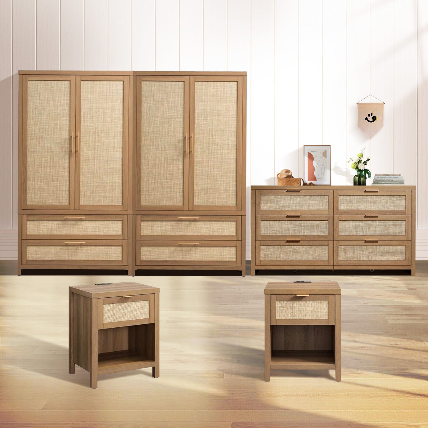 Savanna Dresser, Wardrobe and Bedside Tables Set