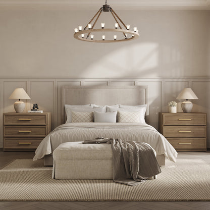 Crescent Nightstand, 3 Drawers