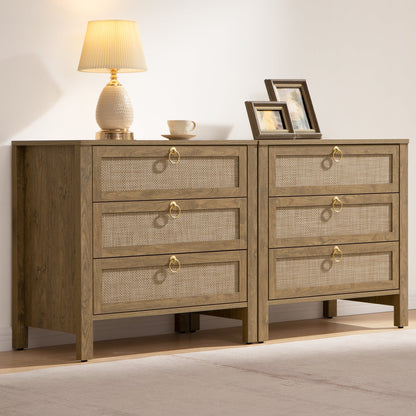 Terra 4 Doors Sideboard and 3 Drawers Nightstands Set