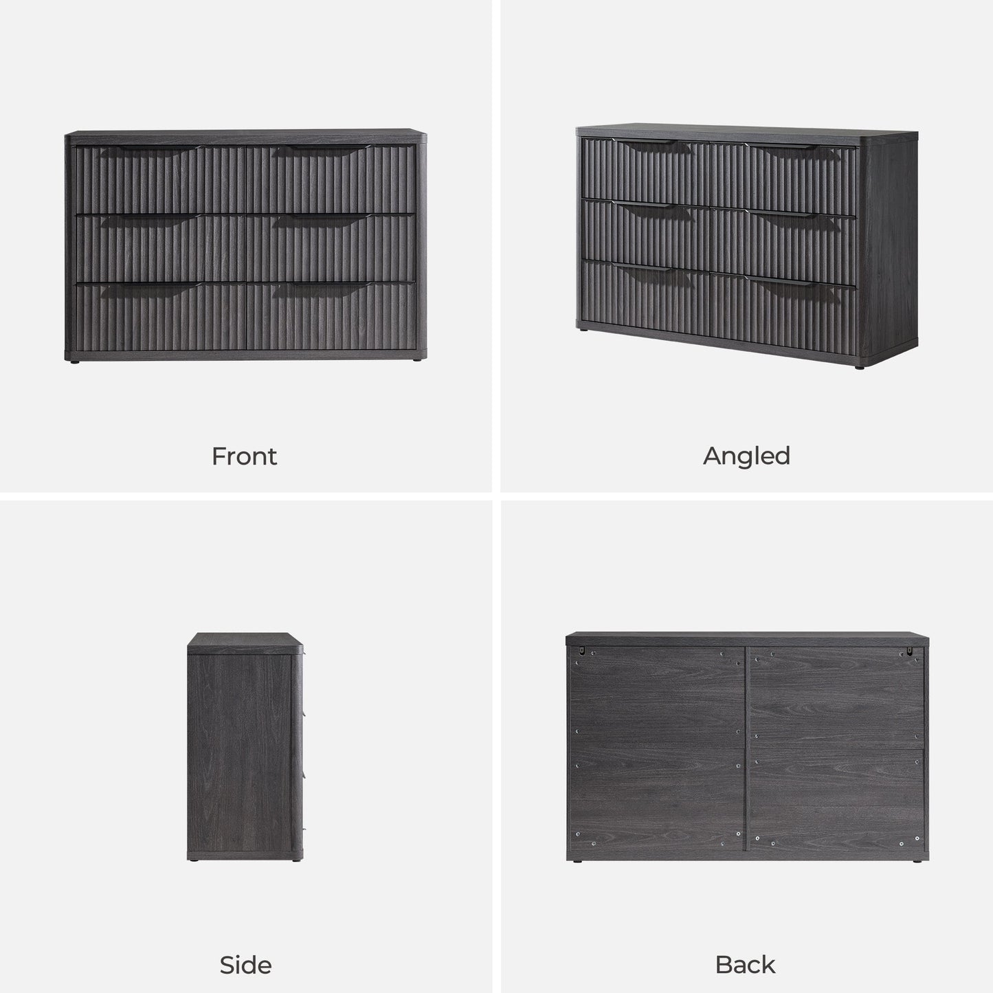 Cas 6 Drawers Dresser and 3 Drawers Nightstands Set