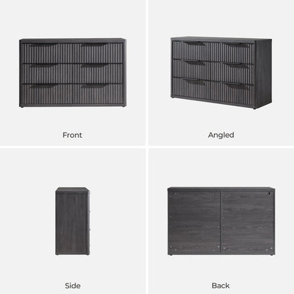 Cas 6 Drawers Dresser and 3 Drawers Nightstands Set