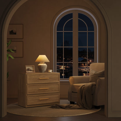Crescent Nightstand, 3 Drawers