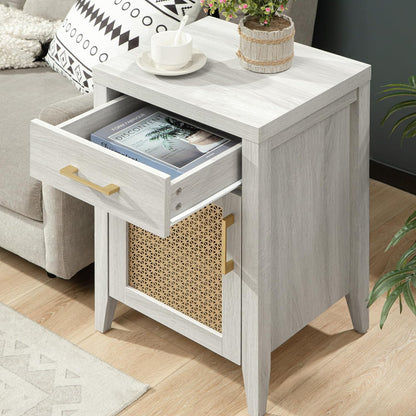 Andy Nightstand with Golden Mesh Door