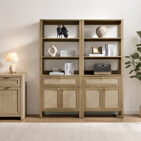 Terra 68.5Inch Bookshelf with Drawers