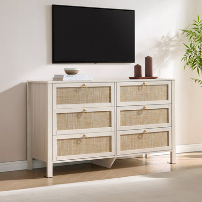 Terra White 6-Drawer Dresser