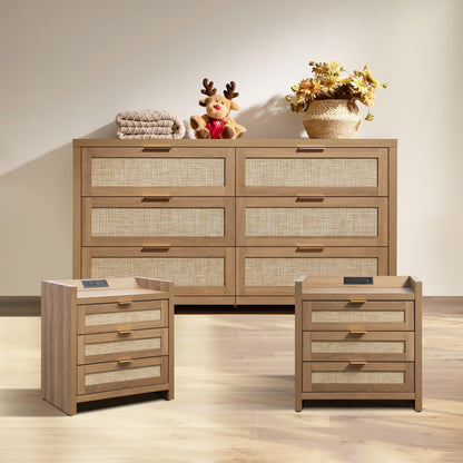 Savanna 6 Drawers Dresser and Nightstands Sets
