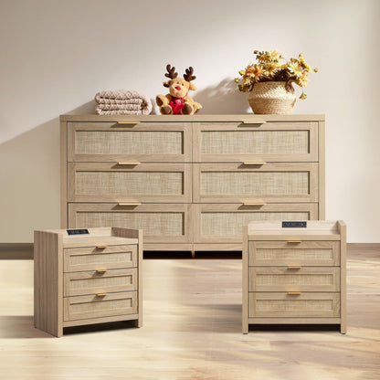 Savanna 6 Drawers Dresser and Nightstands Sets