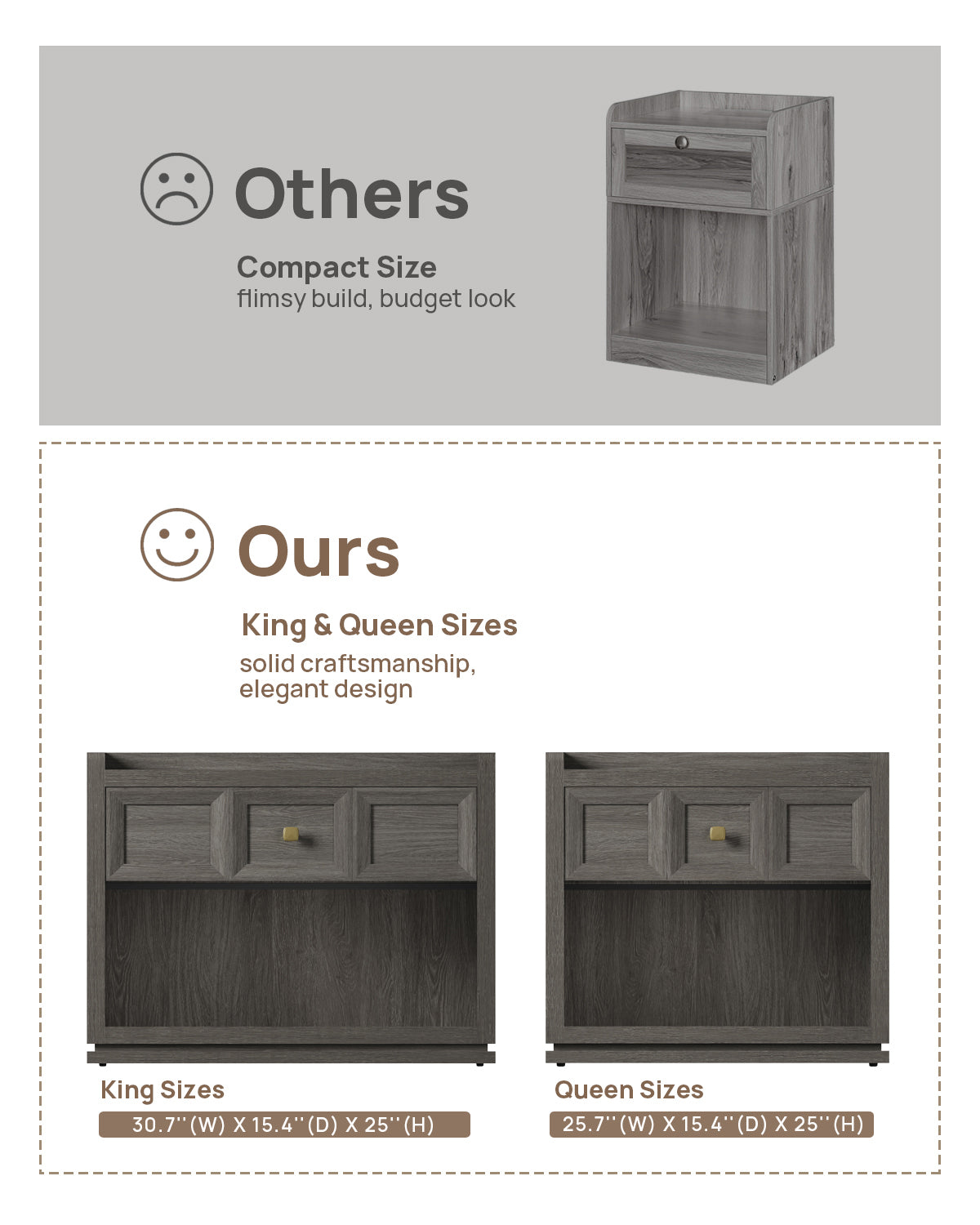 Helio 6-Drawer Dresser and Nightstands Set For Bedroom