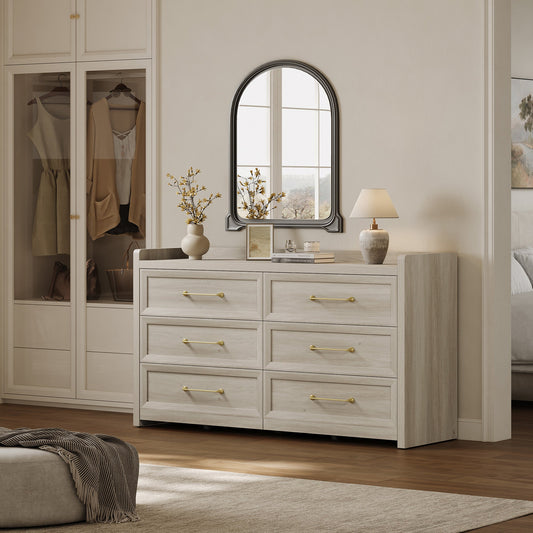 Helio White 6 Drawers Dresser