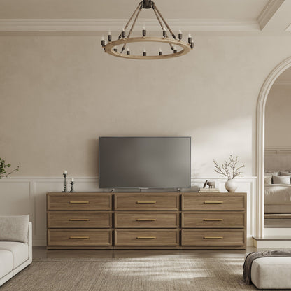 Crescent Nightstand with 3 Drawers for Bedroom