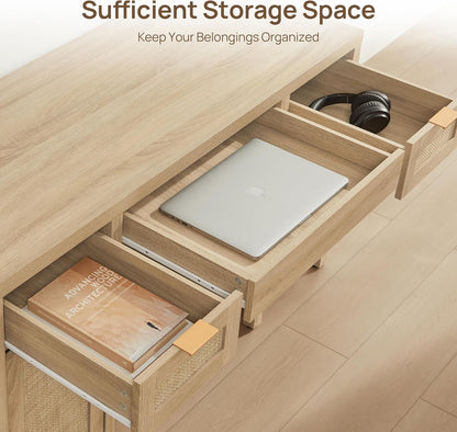 Savanna Office Table with Drawers