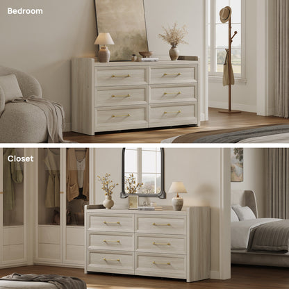 Helio White 6 Drawers Dresser