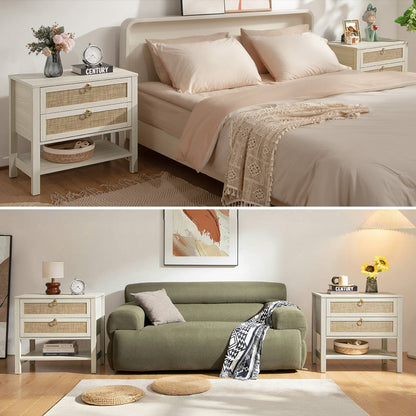 Terra White Nightstand, 25.6Inch Height