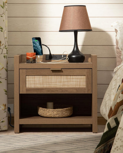 Savanna Nightstand with Charger and Dresser Set