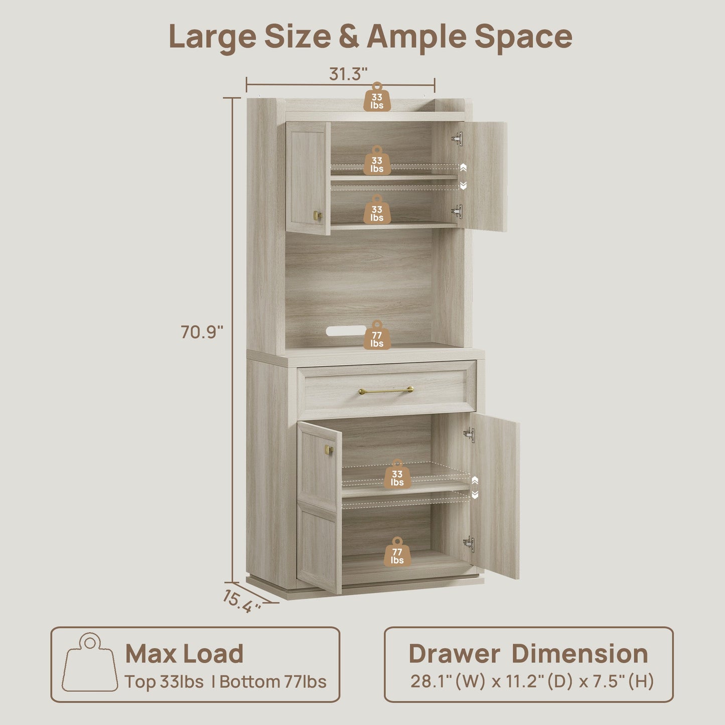 Helio White Pantry Cabinet