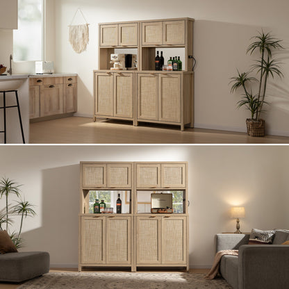 Savanna Pantry Cabinet,Rattan Door