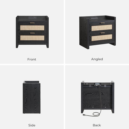 Savanna Black Nightstand with Drawer