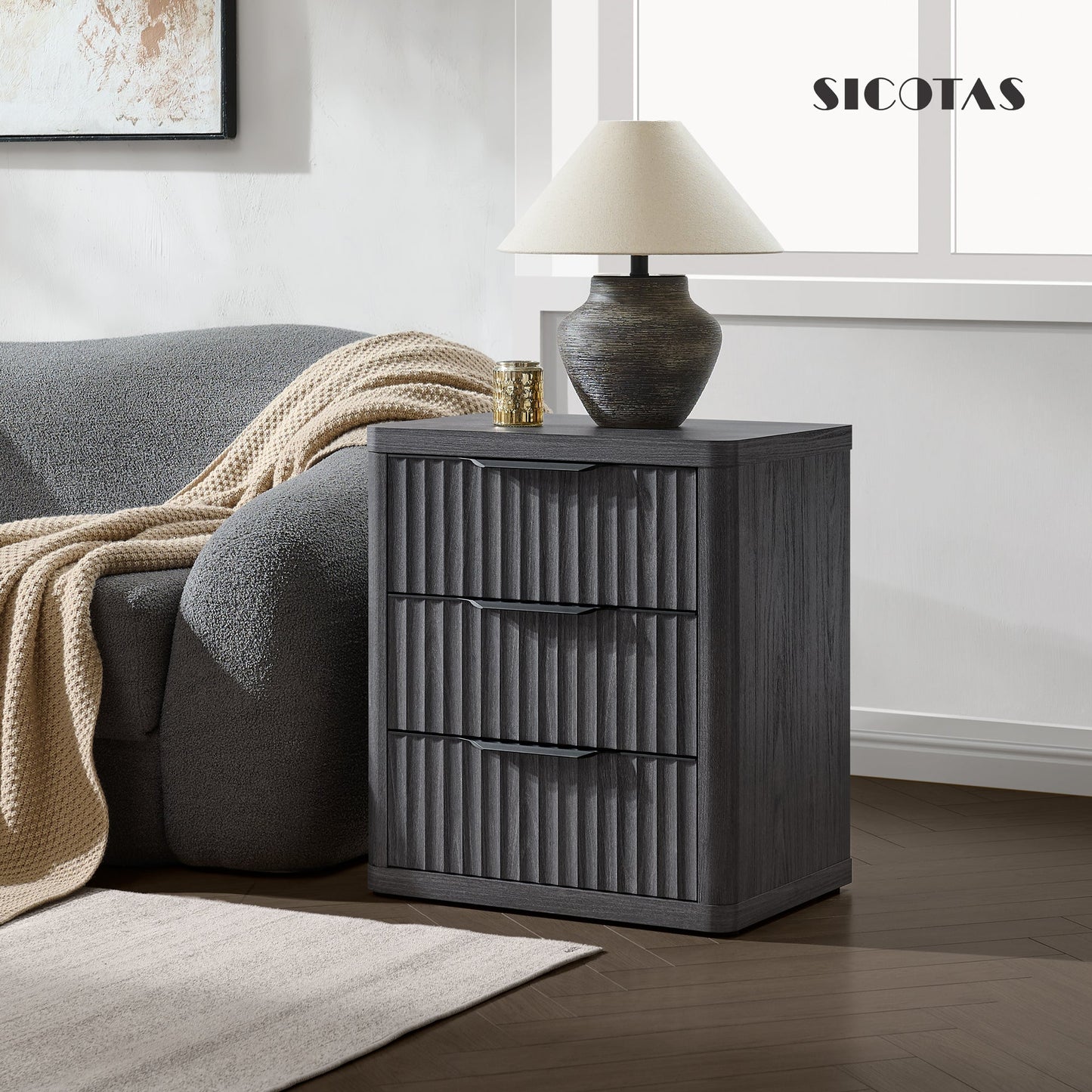 Cas 6 Drawers Dresser and 3 Drawers Nightstands Set