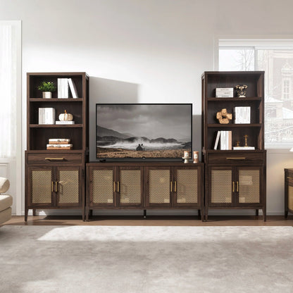 Andy TV Stand for 65 Inch TV and Bookcase Sets