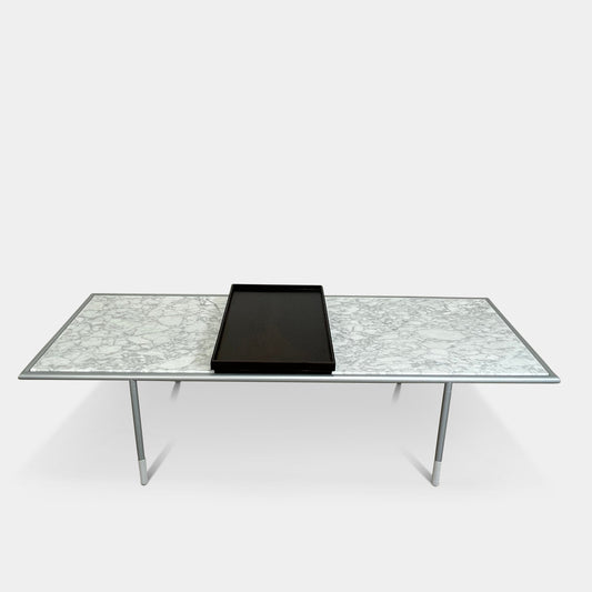 Table basse Artelano en marbre de Carrare avec plateau en bois