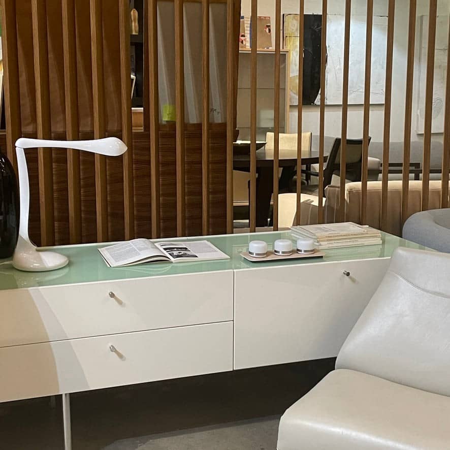 Buffet plat Cassina 255-256 laqué blanc