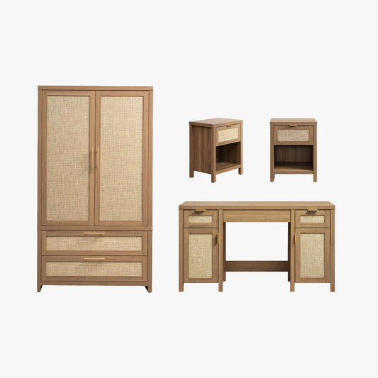 Savanna Vanity Table, Wardrobe and Nightstand Set