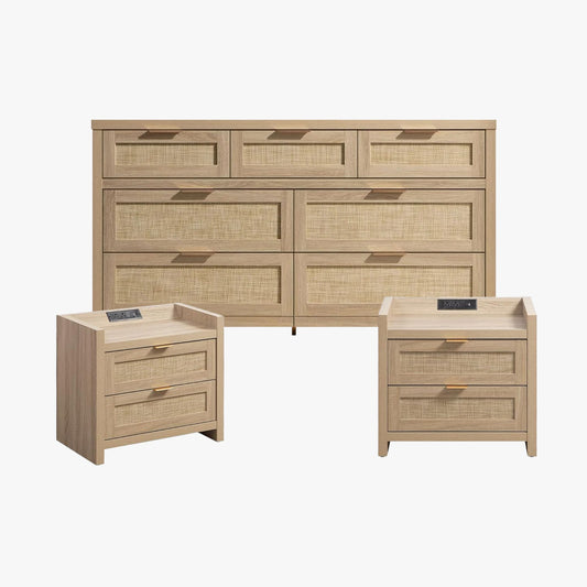 Savanna Dresser and 2 Drawers Nightstands Set