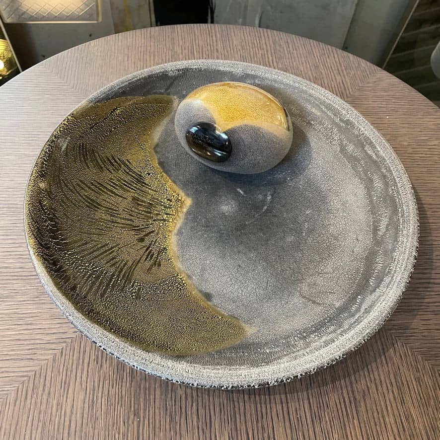 Assiette et objet en verre de Murano