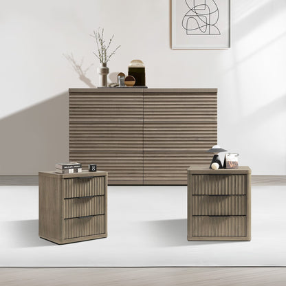 Stria 6-Drawer Dresser and Cas 3-Drawer Nightstand Set