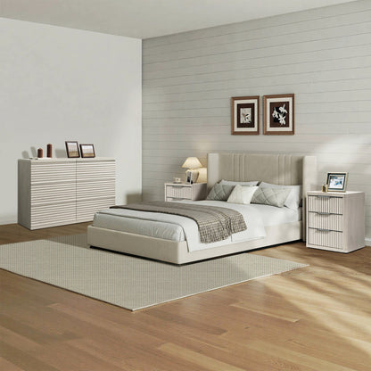 Stria 6-Drawer Dresser and Cas 3-Drawer Nightstand Set