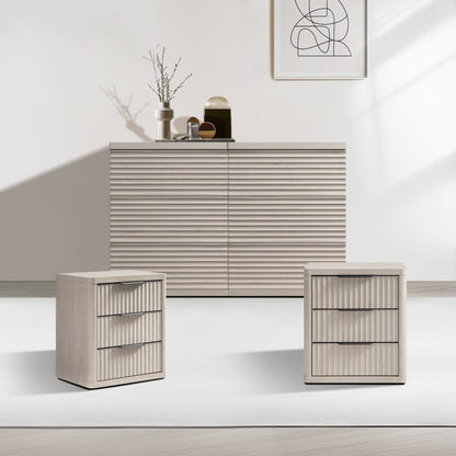 Stria 6-Drawer Dresser and Cas 3-Drawer Nightstand Set