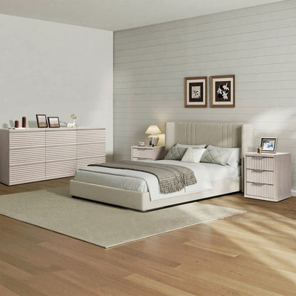 Stria 9-Drawer Dresser and Cas 3-Drawer Nightstand Set