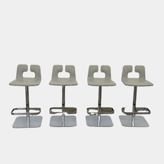 Lot de 4 tabourets de bar pivotants Poltrona Frau ALO