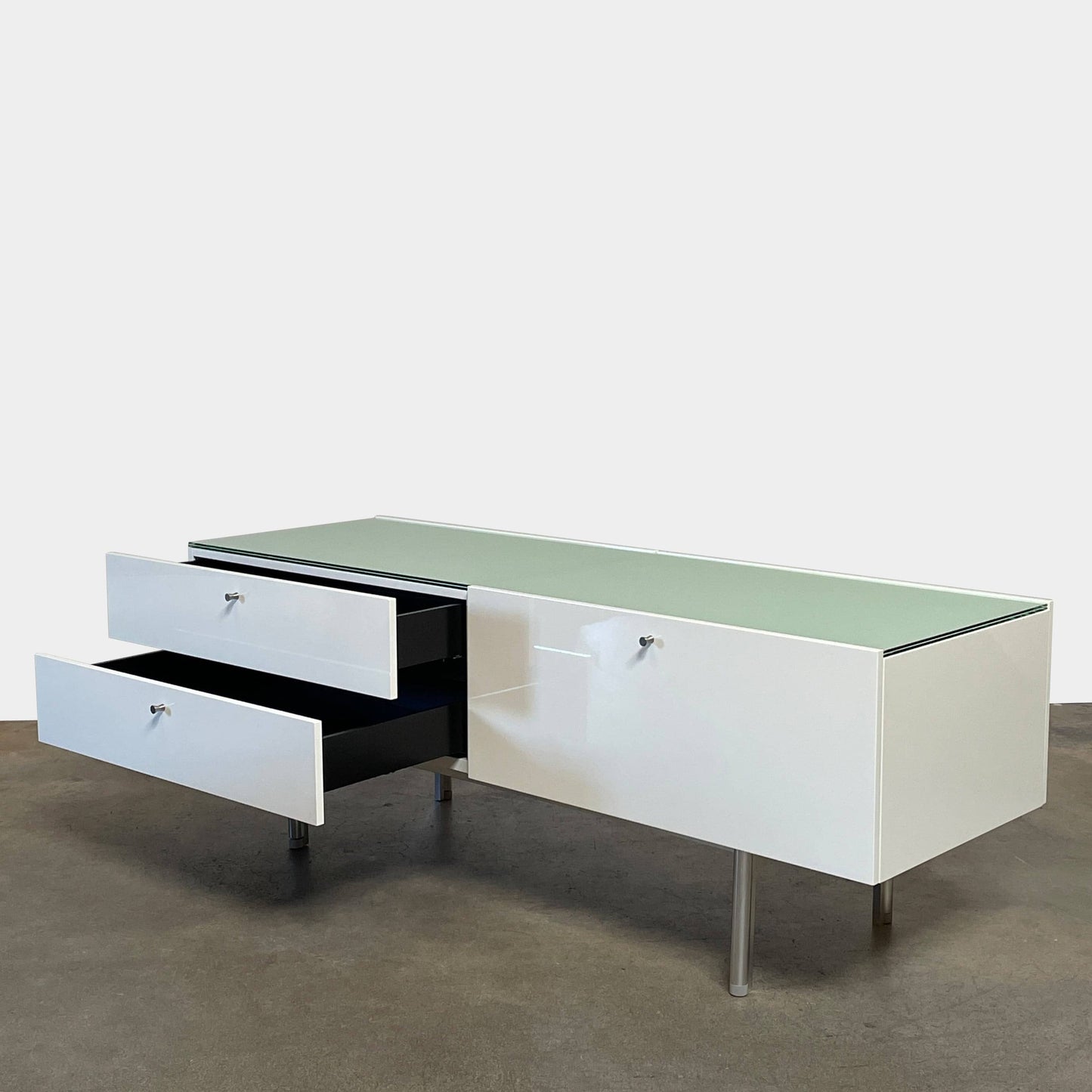 Buffet plat Cassina 255-256 laqué blanc