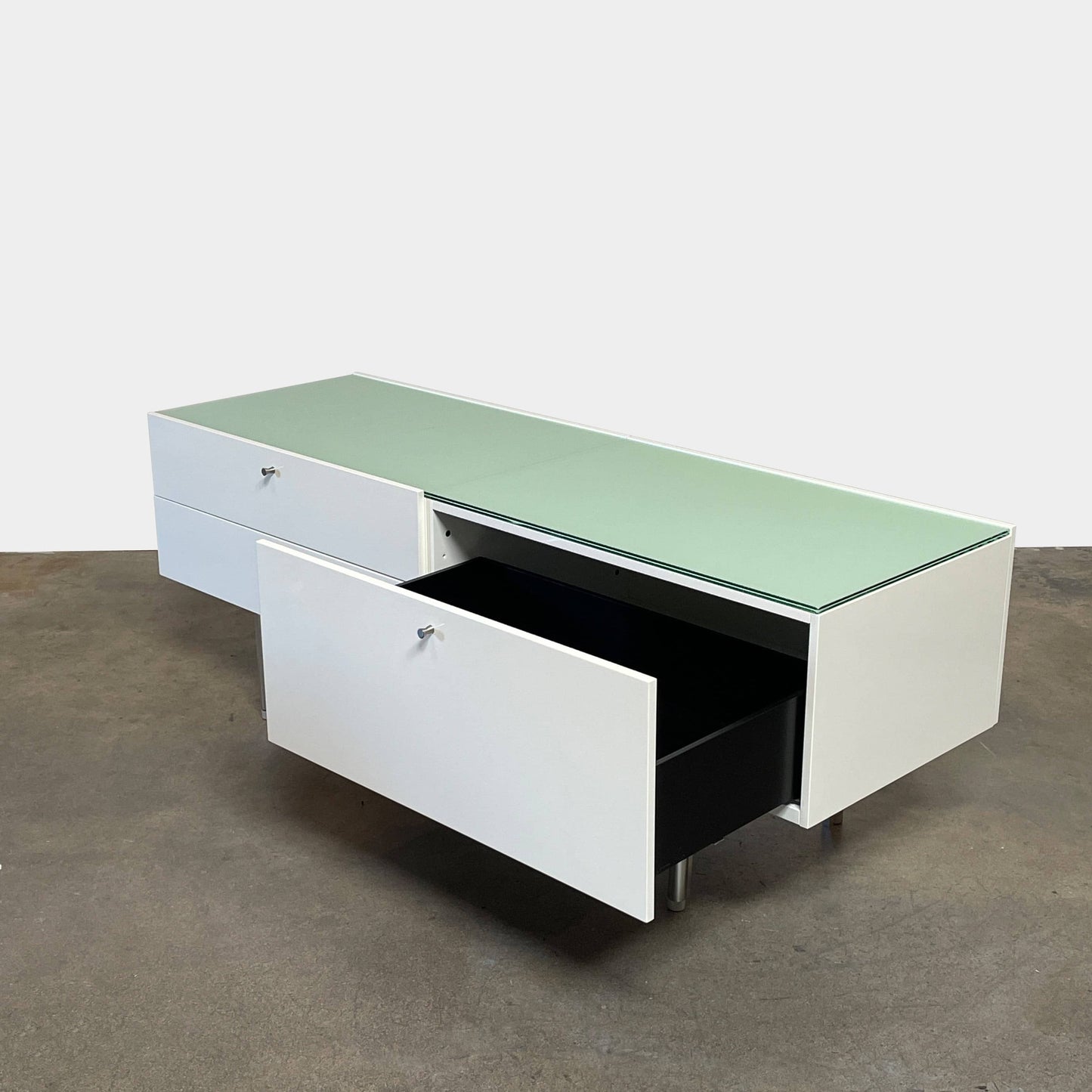 Buffet plat Cassina 255-256 laqué blanc