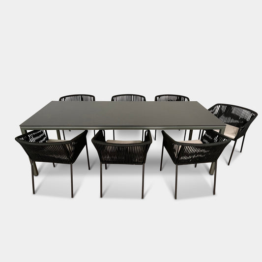 Ensemble de salle à manger d'extérieur Point 1920 - Table à manger et 8 chaises