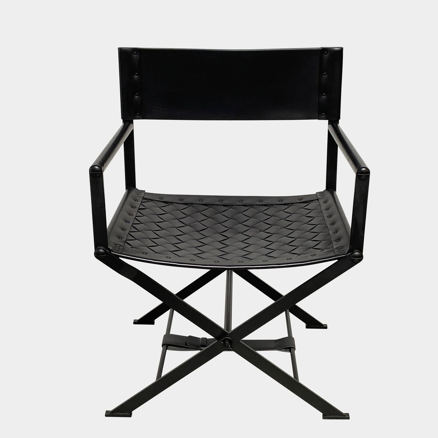 Fauteuil de réalisateur en cuir Nero de Bottega Veneta