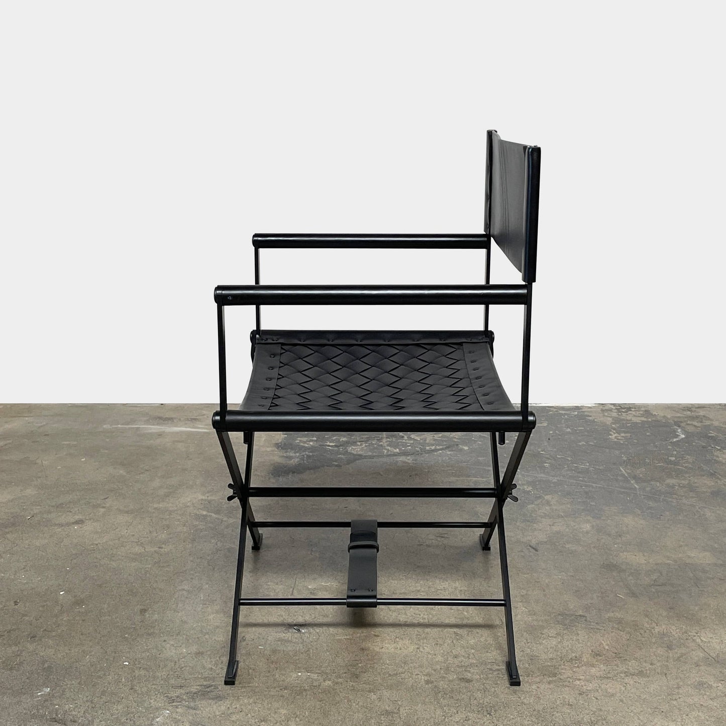 Fauteuil de réalisateur en cuir Nero de Bottega Veneta