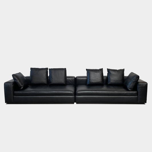 Canapé en cuir noir Minotti Hamilton