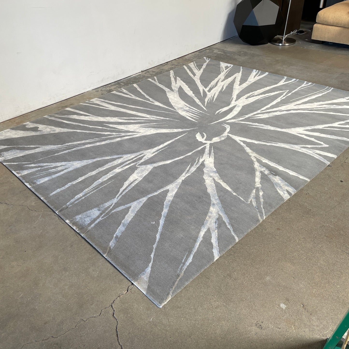 Tapis en laine Delinear Agave vert écume de mer 8'X10'