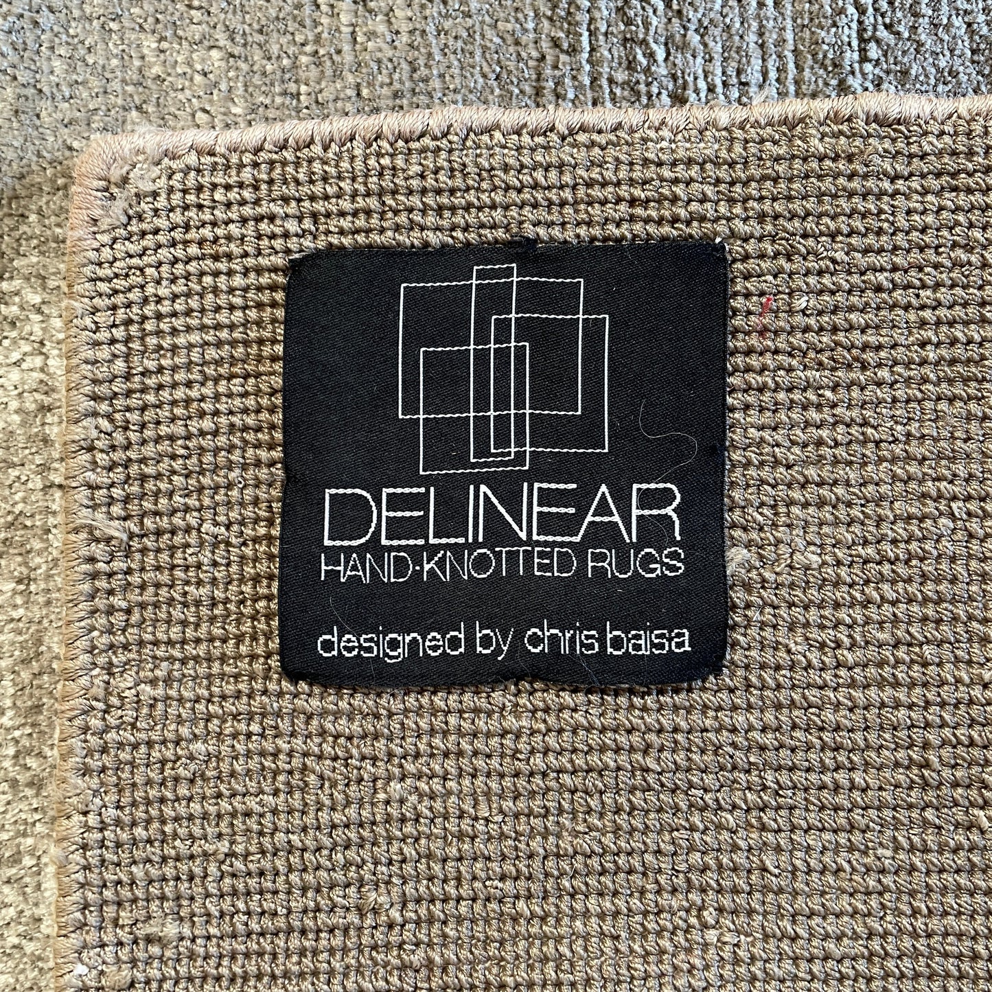 Tapis beige en pure soie de banane Delinear 8'X10'