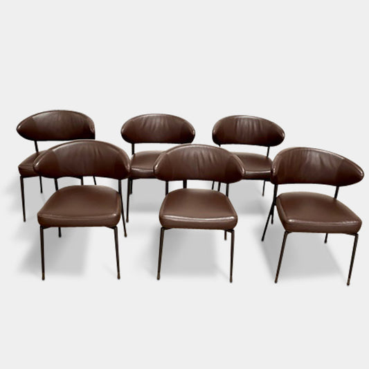 Ensemble de six chaises de salle à manger Minotti Mills