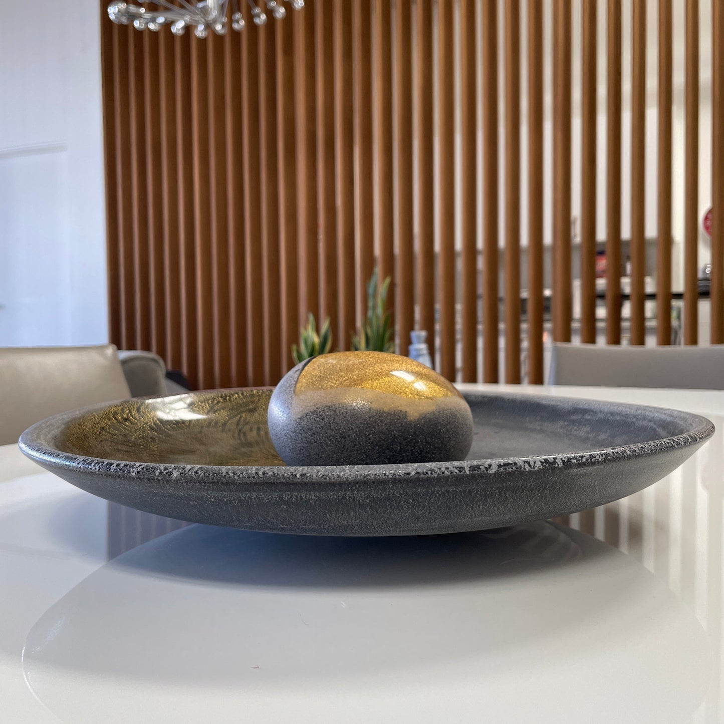 Assiette et objet en verre de Murano