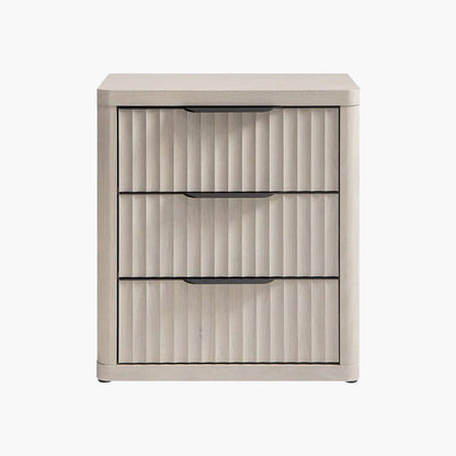 Cas 3 Drawers Nightstand with Black Handle