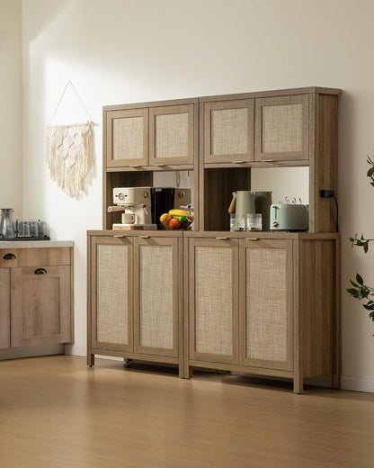 Savanna Pantry Cabinet,Rattan Door