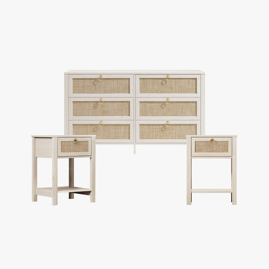 Terra 6 Drawers Dresser and 1 Drawer Nightstands Set